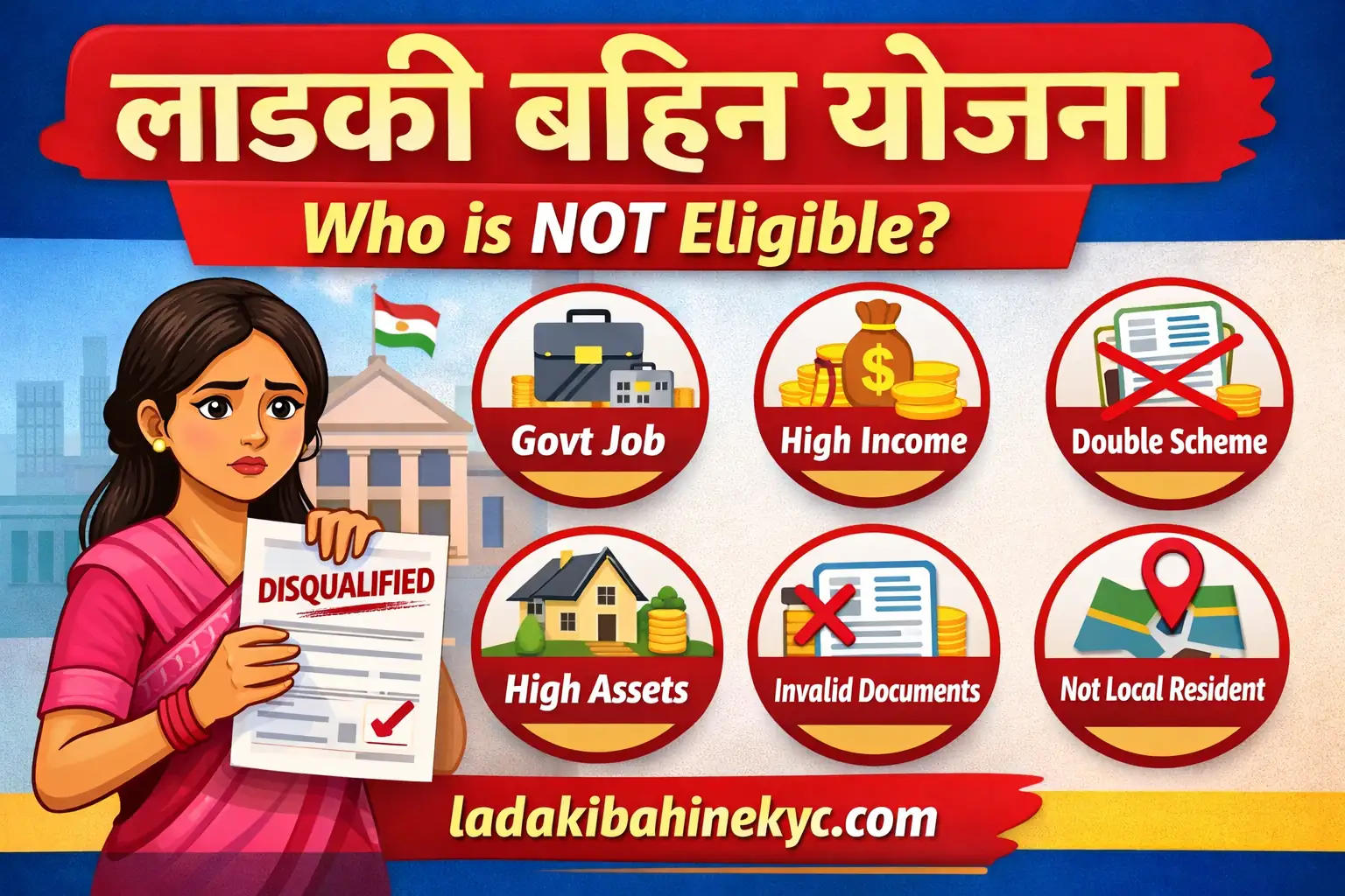 Ladaki Bahin Disqualified list thumbnail – ladakibahinekyc.com