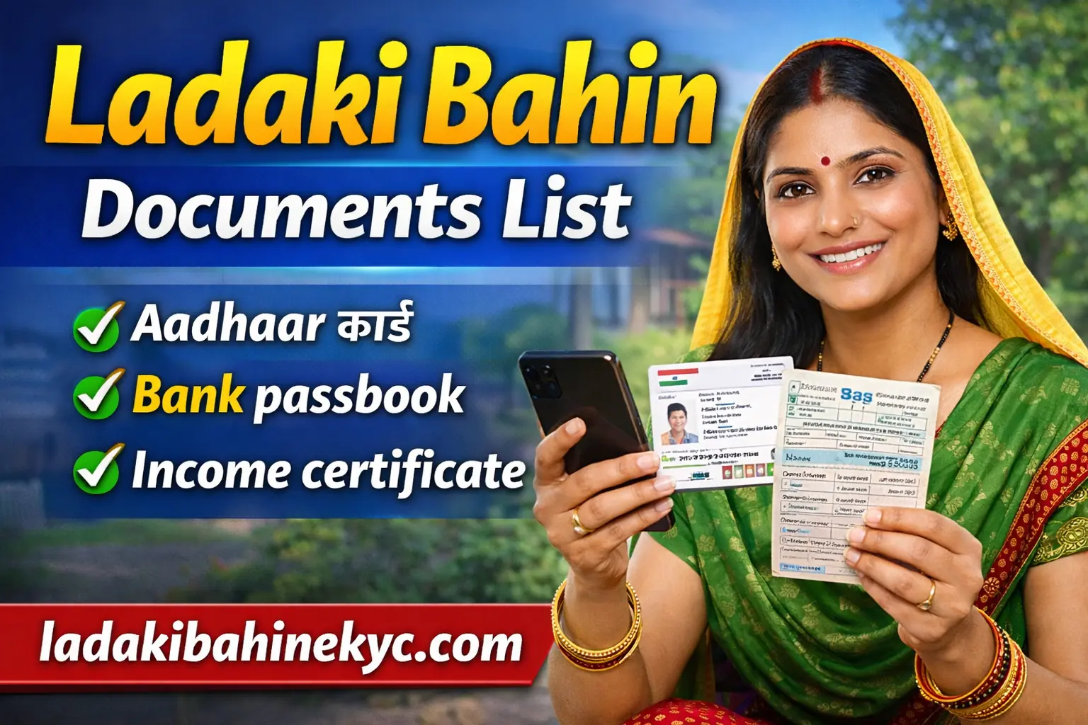 Ladaki Bahin Yojana Documents List 2026 with Aadhaar and bank passbook – ladakibahinekyc.com