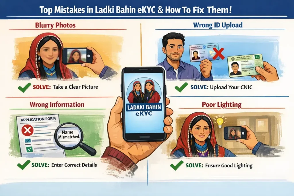 Top mistakes in Ladaki Bahin eKYC and clear solutions for Aadhaar verification, bank linking and payment issues