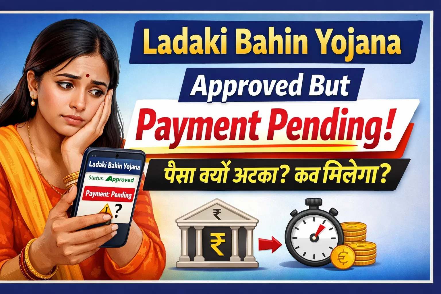 Ladaki Bahin payment pending status check on mobile