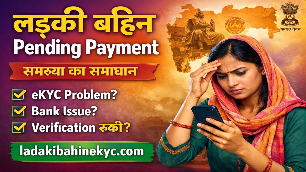 Ladaki Bahin Pending Payment solution thumbnail ladakibahinekyc.com website