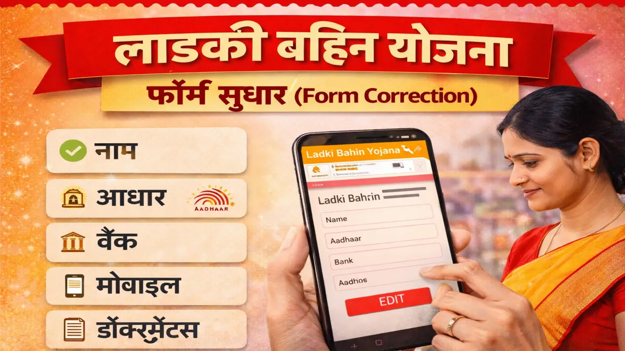 Ladki Bahin form correction update Aadhaar bank mobile document Maharashtra