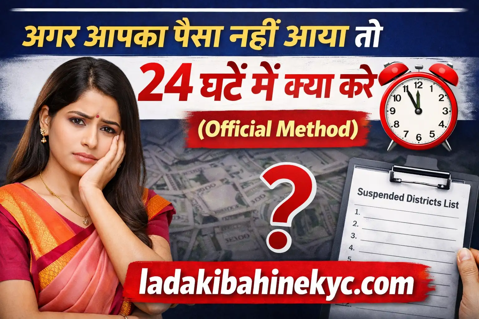 Agar aapka Ladki Bahin Yojana paisa nahi aaya to 24 ghante me kya kare official method ladakibahinekyc.com thumbnail