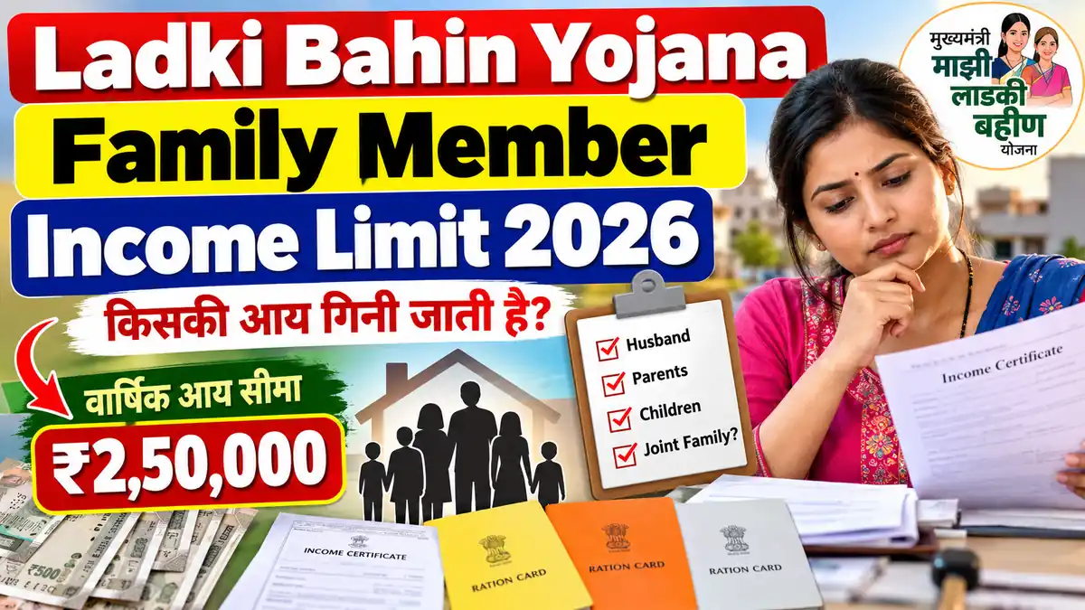 Ladki Bahin Yojana Family Member Income Limit 2026 – ₹2.50 Lakh Annual Income Criteria